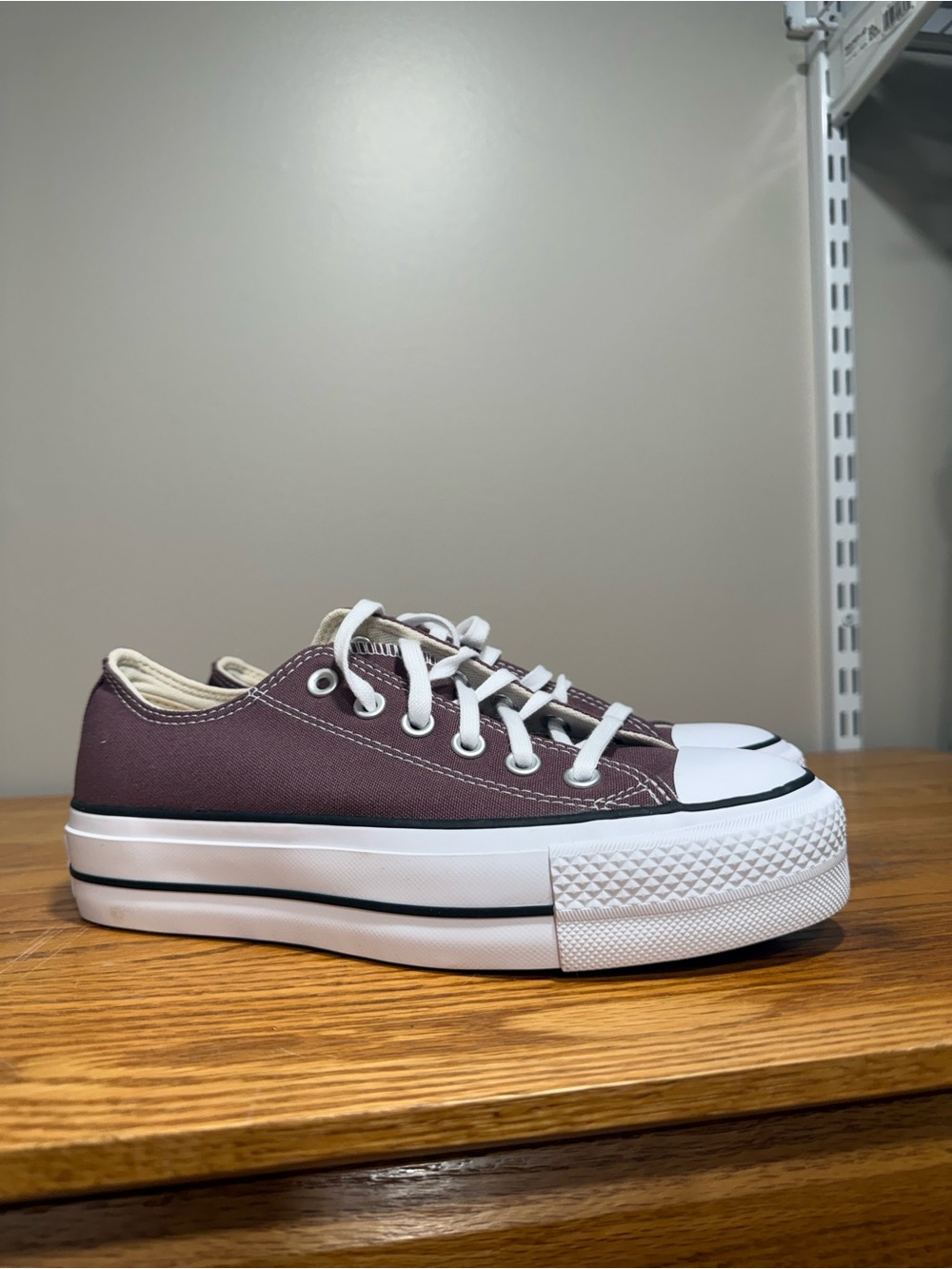Converse Low-Top Platform Sneakers in Plum